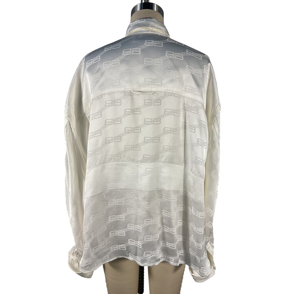 Balenciaga Jacquard Off White Bb Licensing Shirt Size 1 - Picture 3 of 6